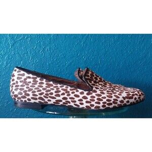 STEVEN by Steve Madden Madee Calf Hair Loafer Size 6.5 Brown and White